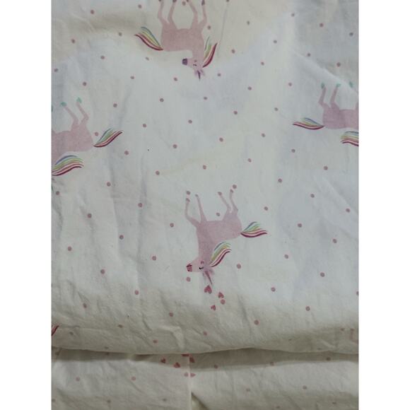 Pottery Barn Kids Pink Rainbow Unicorn Twin Sheet Set Organic Cotton Fitted - Picture 7 of 7
